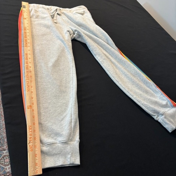 Aero Womens Grey Rainbow Stripe Cotton Womens Joggers Size Large Retro Comfort - Picture 7 of 11